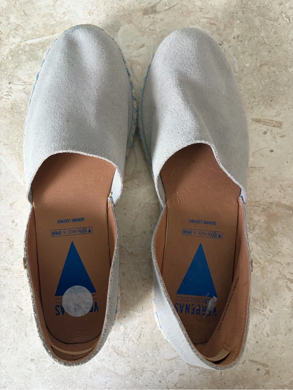 Verbenas Carmen EU 41 US 10 10.5 Suede Leather Flats Slip On Comfort Gray Casual
